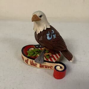 Jim Shore Heartwood Creek Mini Patriotic Eagle Stone Resin Figurine, 3.75”